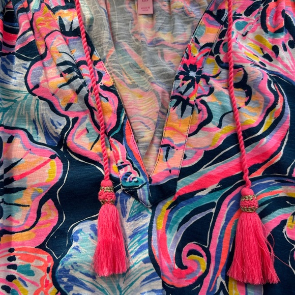 Lilly Pulitzer Del Lago Romper Nauti Navy Floral Print - Picture 3 of 4